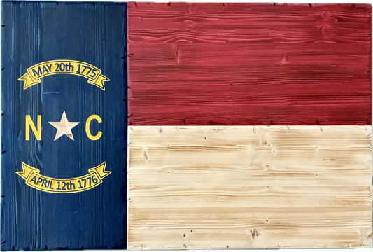 Handcrafted Wooden North Carolina Flag