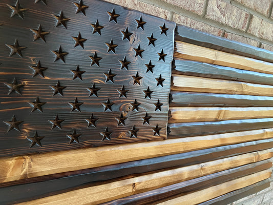 Handcrafted Rustic Distressed American Flag