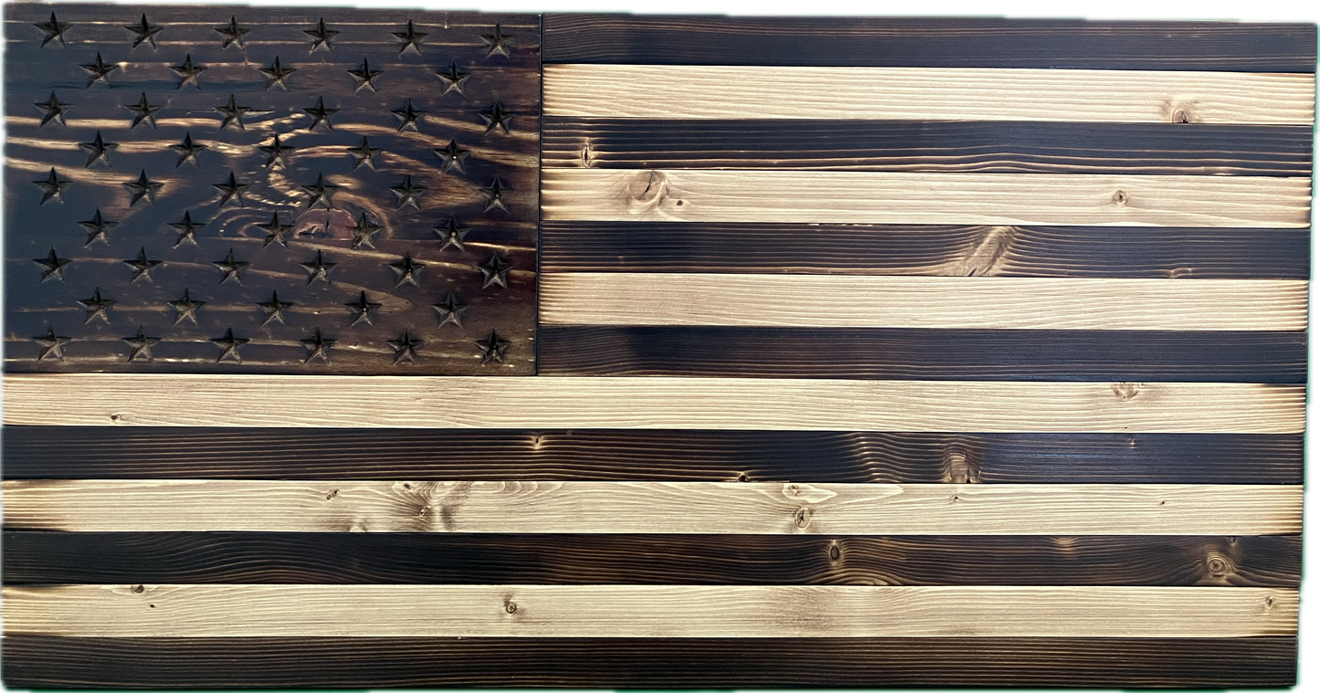 Rustic Wooden American Flag