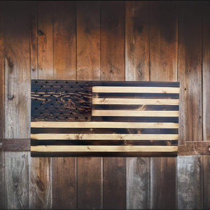 Rustic Wooden American Flag