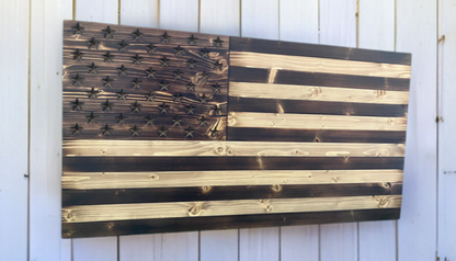 Rustic Wooden American Flag